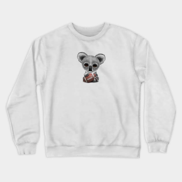 Cute Baby Koala Playing With Football Crewneck Sweatshirt by jeffbartels